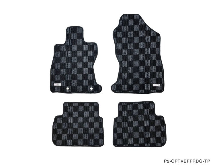 Phase 2 Motortrend (P2M) Checkered Carpet Race Floor Mats Front & Rear - Subaru WRX (VBF) 2022+