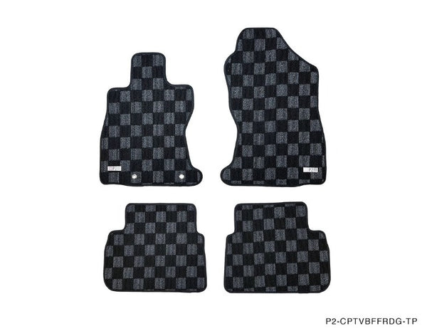 Phase 2 Motortrend (P2M) Checkered Carpet Race Floor Mats Front & Rear - Subaru WRX (VBF) 2022+