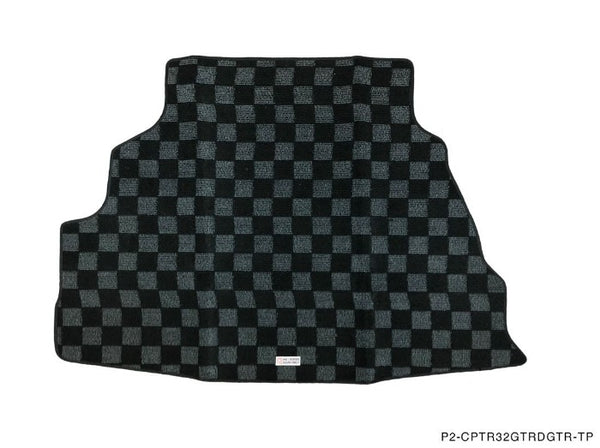 Phase 2 Motortrend (P2M) Checkered Flag Dark Grey Rear Trunk Mat - Nissan R32 Skyline GT-R