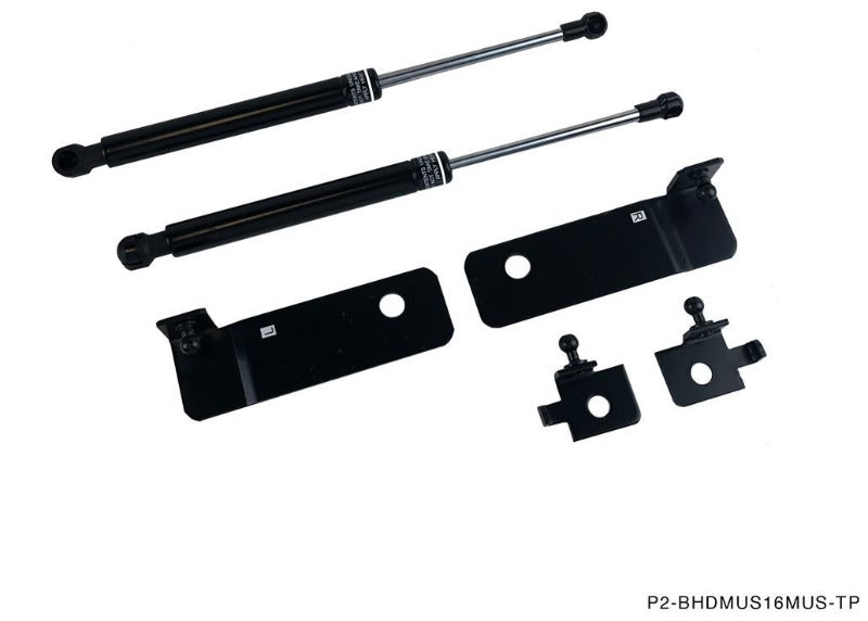 P2M Black Hood Dampers - Ford Mustang S550 (2016+)