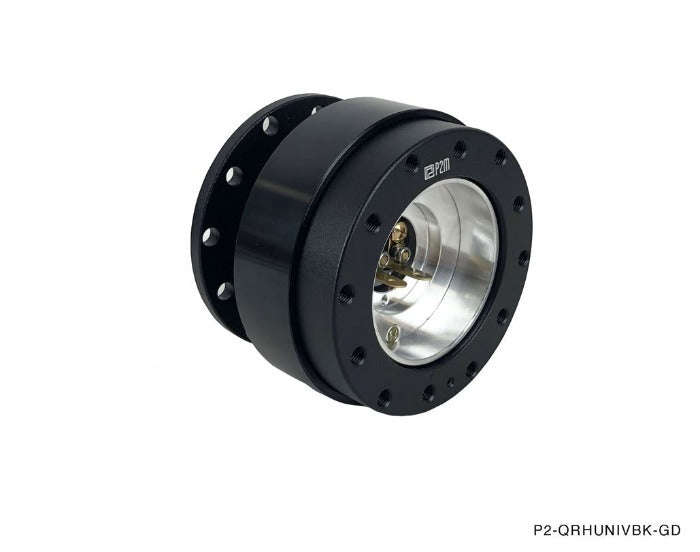 P2M Full Matte Black Aluminum Steering Quick Release Kit - Universal