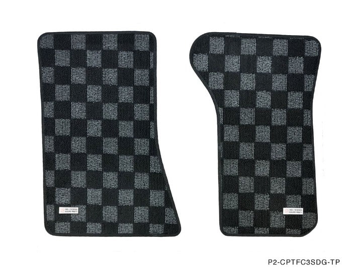 Phase 2 Motortrend (P2M) Checkered Race Carpet Floor Mats - Mazda RX-7 FC3S (1986-1990)