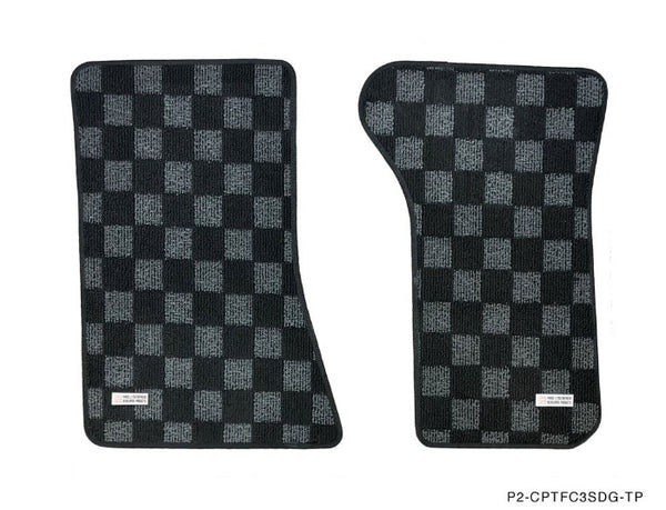 Phase 2 Motortrend (P2M) Checkered Race Carpet Floor Mats - Mazda RX-7 FC3S (1986-1990)