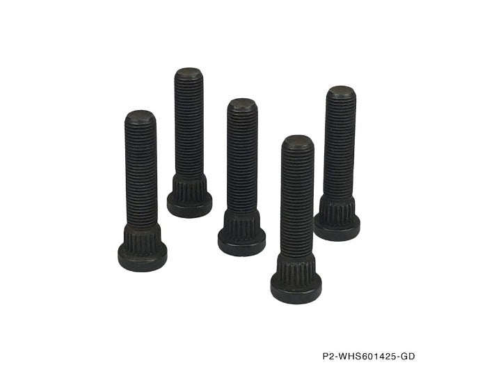 P2M NISSAN 14.25MM KNURL EXTENDED WHEEL STUD - Set of 5 - M12X1.25 THREAD - P2-WHS601425-GD x5