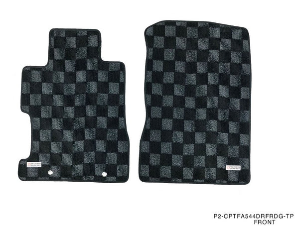 Phase 2 Motortrend (P2M) Checkered Carpet Race Floor Mats - Honda Civic Sedan FA5 (2006-2011)