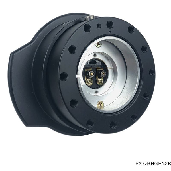 Phase 2 Motortrend (P2M) V2 Steering Wheel Quick Release Hub Kit Universal - Full Black