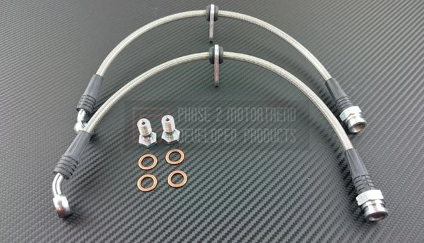 Phase 2 Motortrend (P2M) Stainless Steel Braided Rear Brake Lines - Honda S2000 AP2 (2006-2008)