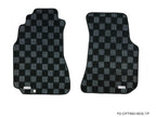 Phase 2 Motortrend (P2M) Checkered Race Carpet Floor Mats (Dark Grey) - Nissan 240sx S14 (1995-1998)