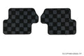 Phase 2 Motortrend (P2M) REAR Checkered Race Carpet Floor Mats (Dark Grey) - Nissan 240sx S13 (1989-1994)