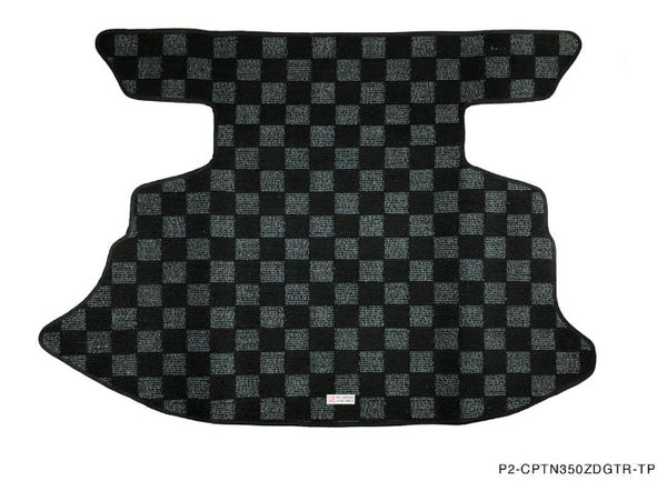 Phase 2 Motortrend (P2M) Dark Grey Checkered Carpet Rear Trunk Mat - Nissan Z33 350z Coupe