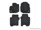 Phase 2 Motortrend (P2M) Checkered Carpet Race Floor Mats Front & Rear - Honda Fit GE (2009-2013)
