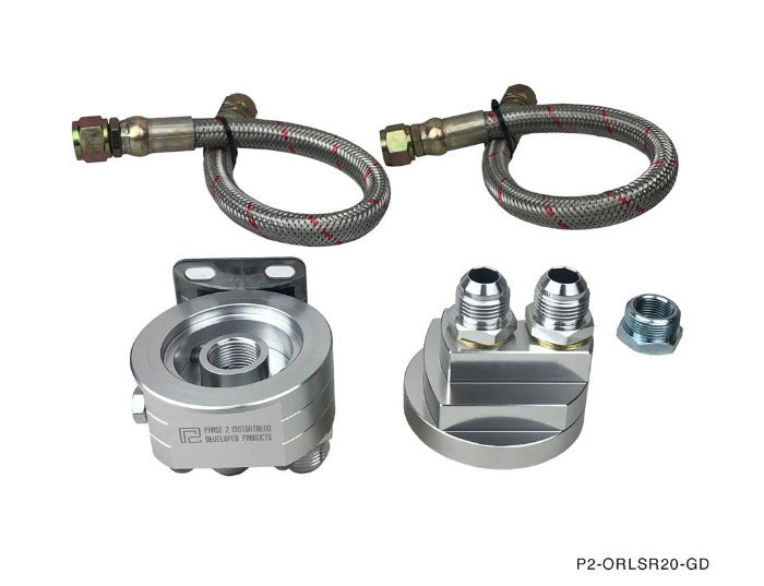 P2M Oil Filter Relocation Kit - Nissan 240SX S13 S14 SR20DET - P2-ORLSR20-GD
