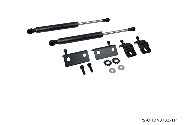 Phase 2 Motortrend (P2M) Carbon Fiber Series Engine Hood Bonnet Dampers Set - Nissan Z34 370z (2009+)