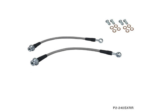 Phase 2 Motortrend (P2M) Stainless Steel Braided Rrear Brake Lines - Nissan 240sx (1989-1998)