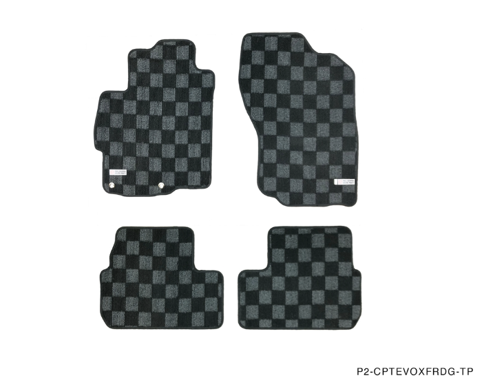 P2M Checkered Floor Mats Front & Rear - Mitsubishi Lancer (2008-2015)