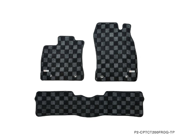 P2M Checkered Floor Mats Front & Rear - Lexus CT200H (2010-2017)