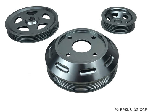 Phase 2 Motortrend (P2M) Aluminum 3pc Pulley Kit - Nissan Silvia 240SX S13 SR20DET