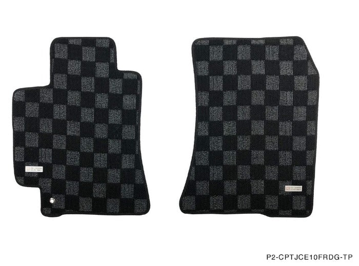 Phase 2 Motortrend (P2M) Front & Rear Checkered Carpet Floor Mats - Lexus IS200 IS300 Altezza (1998-2005)