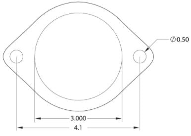 Grimmspeed Universal 2X Thick 3" 2-Bolt Multi Layer Stainless Steel Exhaust Gasket - Single