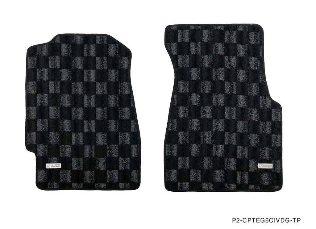 P2M Checkered Floor Mats - Honda Civic EG6 Hatchback (1991-1995)