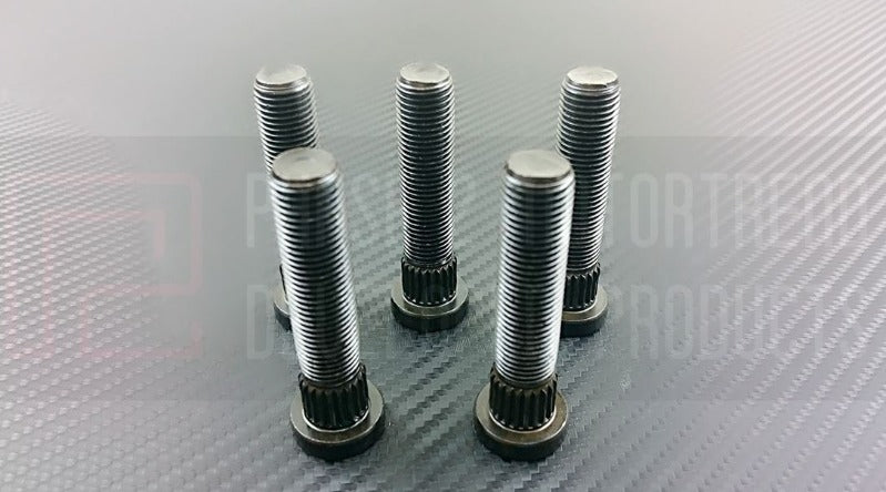 P2M NISSAN 14.25MM KNURL EXTENDED WHEEL STUD - Set of 5 - M12X1.25 THREAD - P2-WHS601425-GD x5