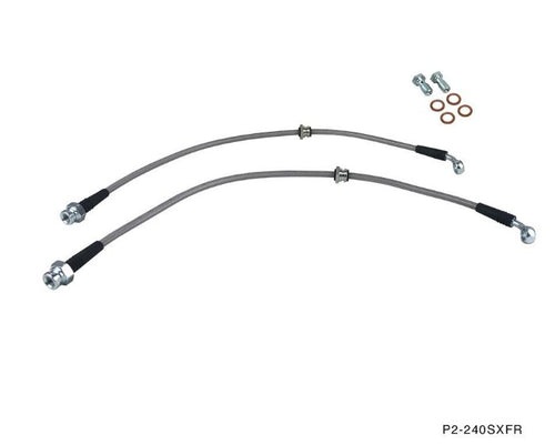 Phase 2 Motortrend (P2M) Stainless Steel Braided Front Brake Lines - Nissan 240sx (1989-1998)