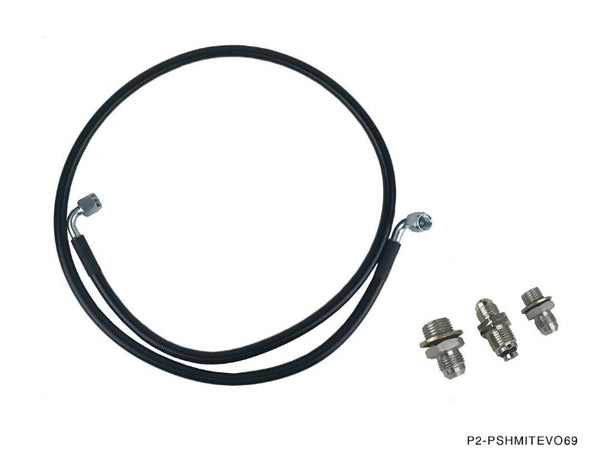 Phase 2 Motortrend (P2M) High Pressure Power Steering Hose - Mitsubishi Lancer Evo Evolution 6 7 8 9