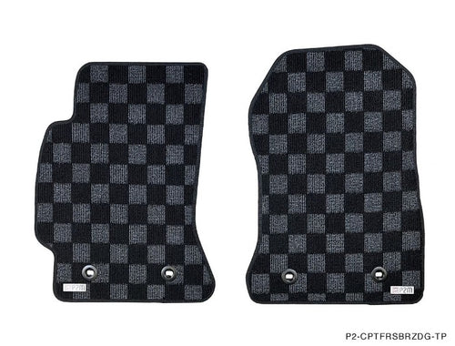 Phase 2 Motortrend (P2M) Checkered Race Carpet Floor Mats - Toyota 86 (2017-2022)