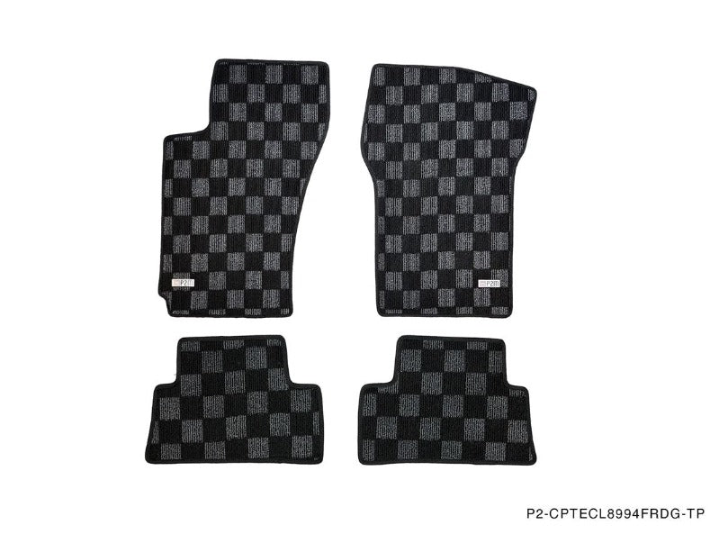 Phase 2 Motortrend (P2M) Checkered Carpet Race Floor Mats Front & Rear - Eagle Talon (1989-1994)