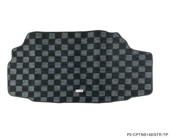 Phase 2 Motortrend (P2M) Checkered Race Carpet Trunk Mat (Dark Grey) - Nissan 240sx S14 (1995-1998)