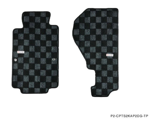 Phase 2 Motortrend (P2M) Checkered Flag Extended Carpet Floor Mats - Honda S2000 (2000-2009)