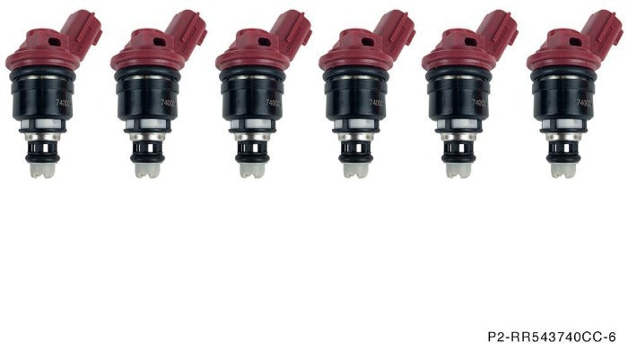 P2M 740cc Side Feed Injectors Set of 6 Kit - Nissan R33 RB25DET Z32
