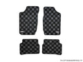 Phase 2 Motortrend (P2M) Checkered Carpet Race Floor Mats Front & Rear - Toyota Corolla Sedan AE92 (1988-1992)