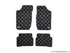 Phase 2 Motortrend (P2M) Checkered Carpet Race Floor Mats Front & Rear - Toyota Corolla Sedan AE92 (1988-1992)