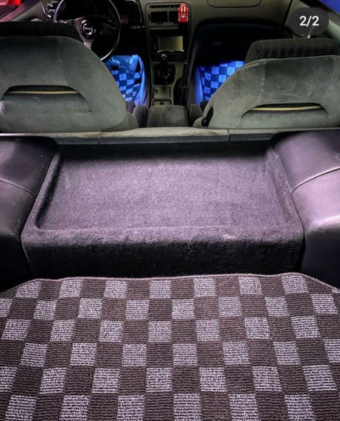 Phase 2 Motortrend (P2M) Checkered Race Carpet Floor Mats Set - Nissan Z32 300zx Coupe (1990-1996)