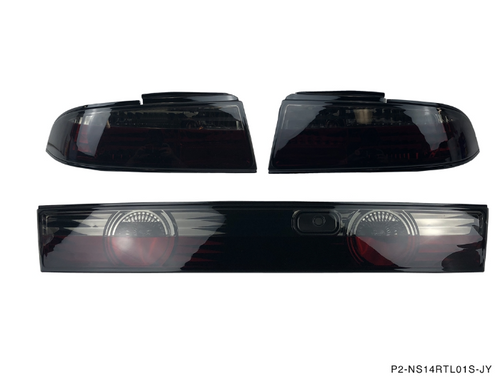 Phase 2 Motortrend (P2M) 3pc Crystal Clear Smoked Taillight Kit  - Nissan 240sx S14 (1995-1998)