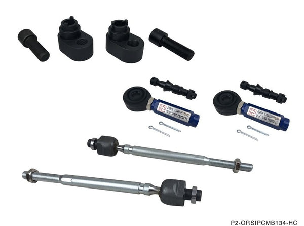 Phase 2 Motortrend (P2M) Pillowball Outer & Inner Tie Rods w/ Offset Rack Spacers - Nissan 240sx (1989-1998)