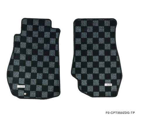 Phase 2 Motortrend (P2M) Checkered Flag Race Carpet Floor Mats - Nissan Z33 350z (2003-2009)