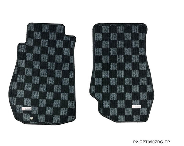 Phase 2 Motortrend (P2M) Checkered Flag Race Carpet Floor Mats - Nissan Z33 350z (2003-2009)