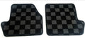 Phase 2 Motortrend (P2M) REAR Checkered Race Carpet Floor Mats (Dark Grey) - Nissan 240sx S14 (1995-1998)