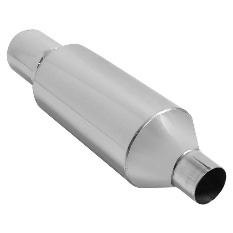 DC Sports Exhaust Muffler 2.5" Inlet Round Canister with 4" Straight Tip - Universal
