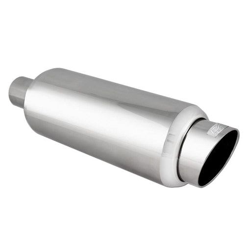 DC Sports Exhaust DC Sports Universal Round Muffler 2.5" Inlet-3.25" 5" Tip Slant Cut