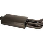 DC Sports Bolt-On Omega Black Chrome Steel Exhaust Muffler w/ Tip - 2.5" In 3" Out Universal