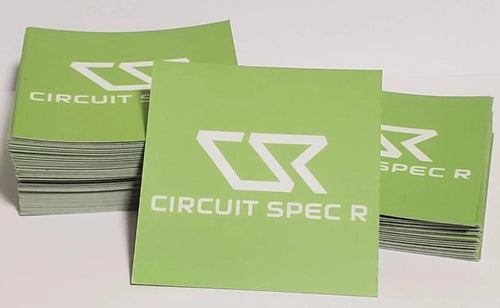 Circuit Spec R *CSR* Logo Stickers - 3x3" Gloss Lime Green