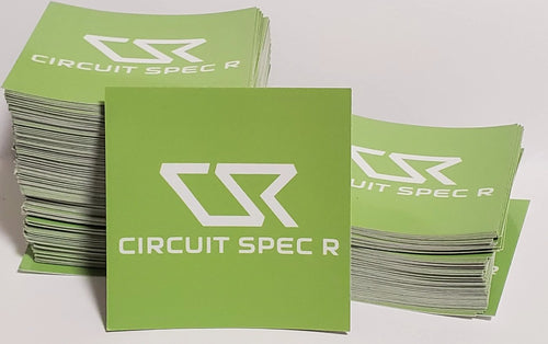 Circuit Spec R *CSR* Logo Stickers - 3x3" Gloss Lime Green