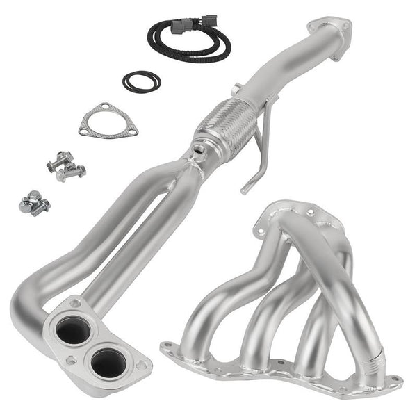 DC Sports 2pc Ceramic 4-2-1 Exhaust Manifold Header - Honda Civic EX 1.7L (2001-2005)