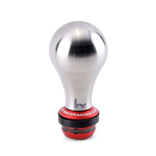 Hybrid Racing Shift Knob & Shift Boot Collar Combo - Stainless Steel & Red - M10x1.5 thread