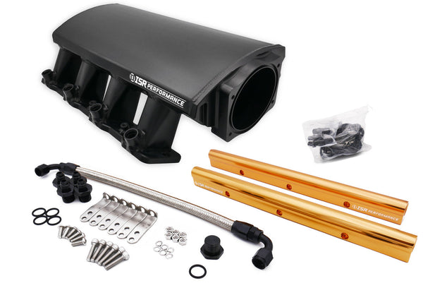 ISR Performance Fabricated Intake Manifold & Fuel Rail Kit - LS1/LS2/LS6 102MM Square Port Low Profile - Black