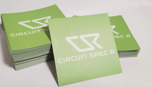 Circuit Spec R *CSR* Logo Stickers - 3x3" Matte Lime Green