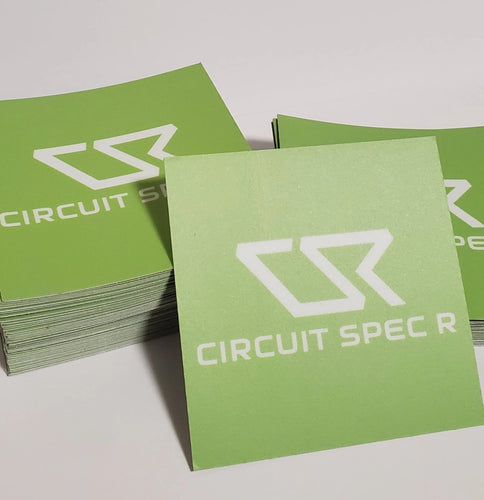 Circuit Spec R *CSR* Logo Stickers - 3x3" Matte Lime Green